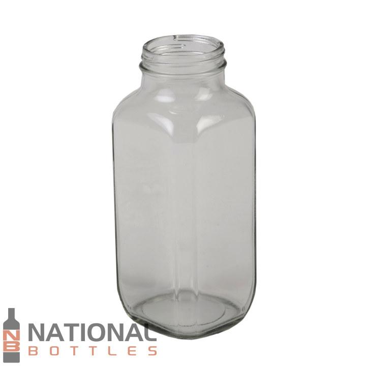 16 Ounce French Square Glass Bottle