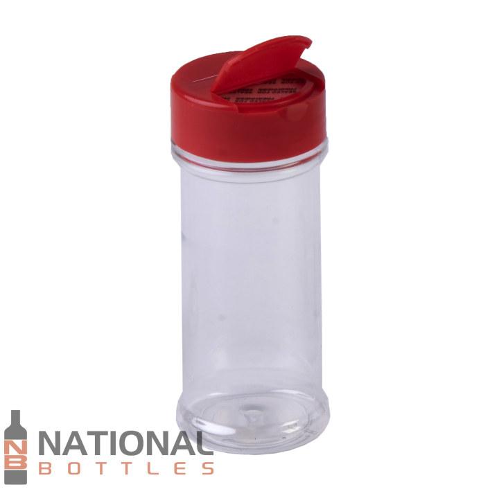 8.4 oz. Clear PET Round Spice Jar with 53/485 Neck (Cap Sold Separately)