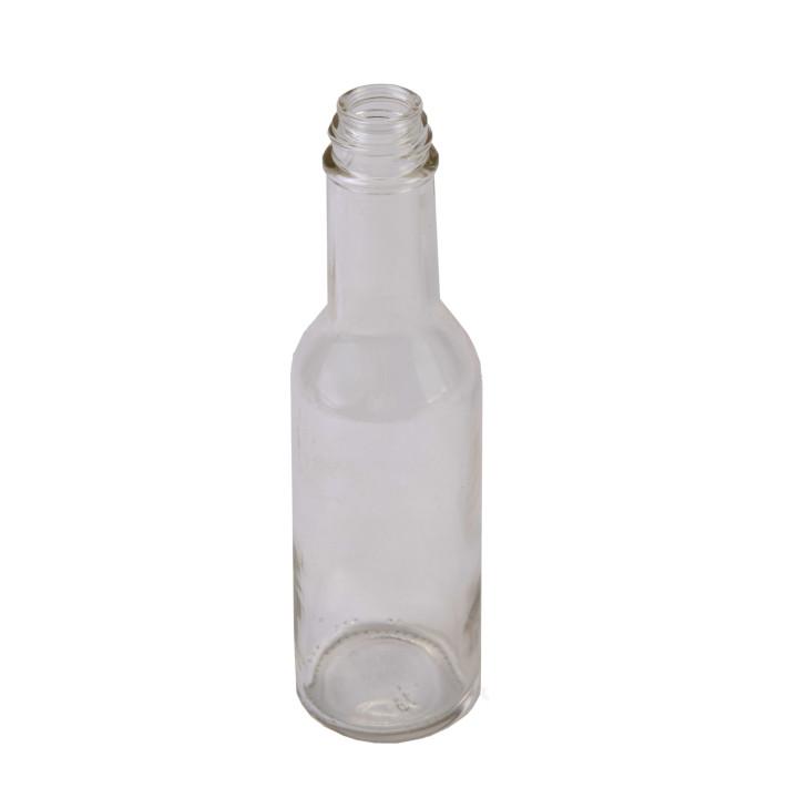 Glass Bottles, 5 oz Clear Glass Hot Sauce Woozy Bottles with Lids