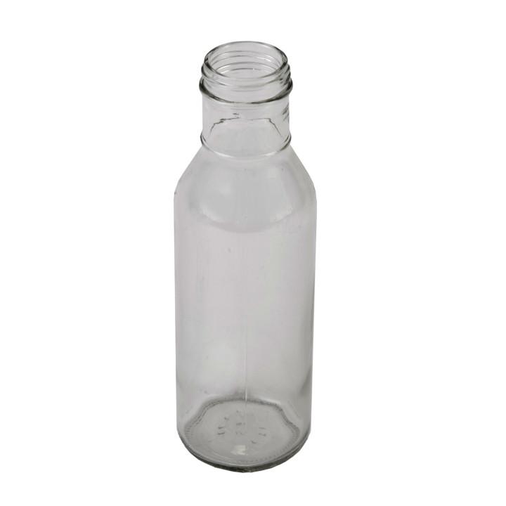 Sample- 12 oz Clear Glass Ring Neck Sauce Bottles w/ 38-400 (12/Case)