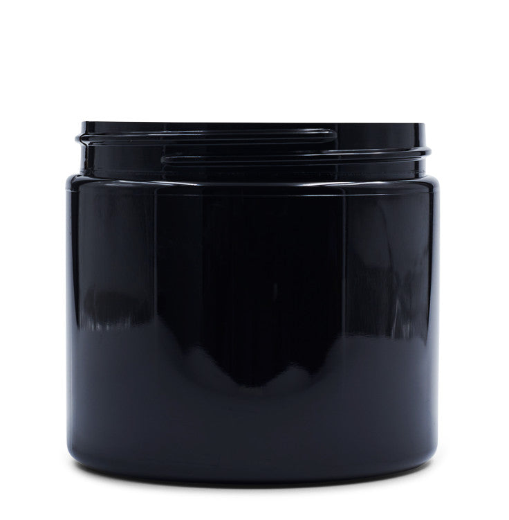 Sample- 16 oz Black Plastic Jars - PET Straight Sided w/ 89-400