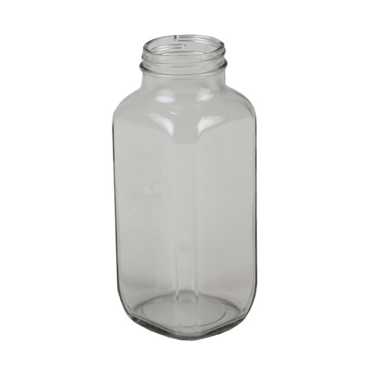 Sample- 16 oz. Flint Glass French Square w/ 48-400 Black Polypropylene Plastic Cap w/ PE Foam Liner (40/Case)