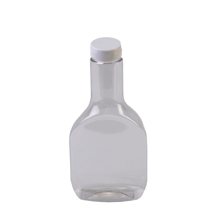 Sample- 16 oz. Clear PET Salad Dressing Bottles w/ 38 mm White Snap Top - Shipping Included