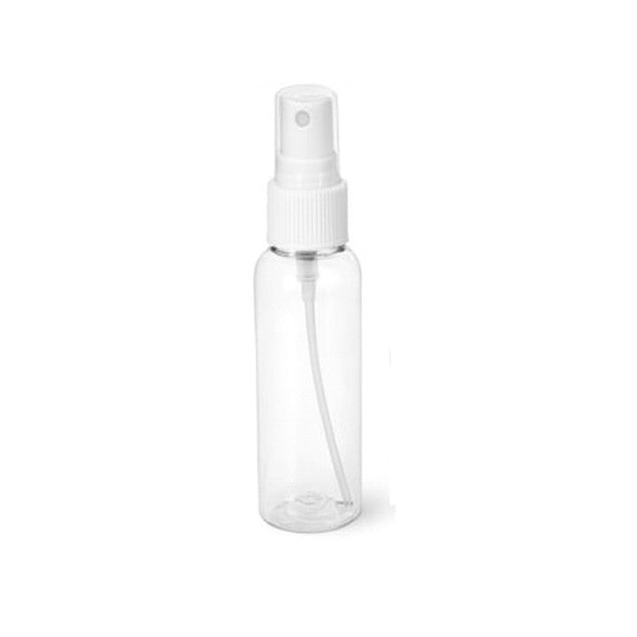 2 oz Clear PET Cosmo Round w/ 20-410 White Sprayer