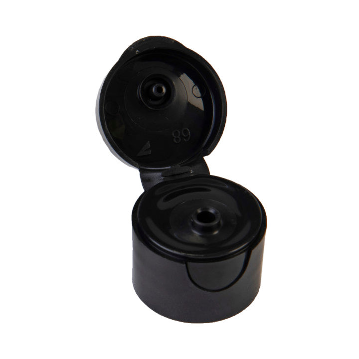 Sample- 24-410 Black Polypropylene Snap Top Caps