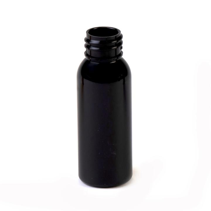 Sample- 2 oz Black PET Plastic Cosmo Round w/ 20-410