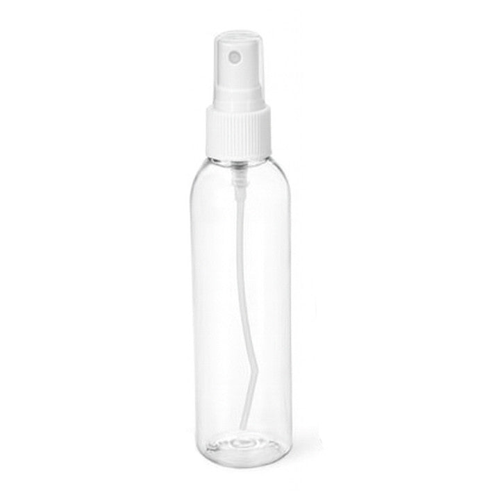 4 oz Clear PET Cosmo Round w/ 24-410 White Sprayer