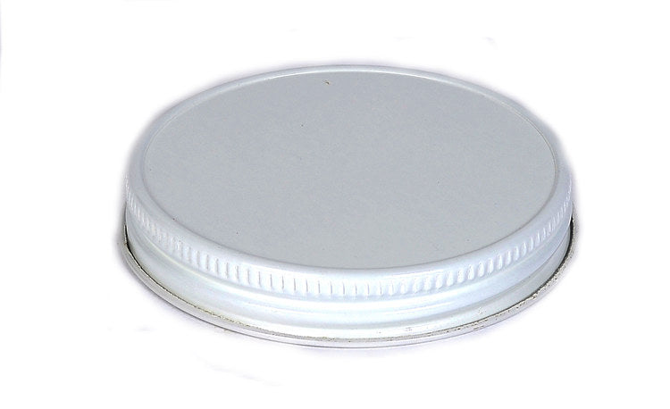 Sample- 48-400 White Metal Cap with Plastisol Liner - Continuous Thread
