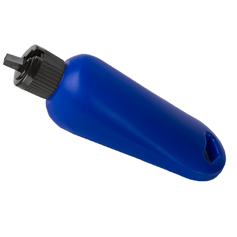 50 mL Blue Tottle w/ Lanyard Hole and 20-410 Black Turret Flip Top Cap