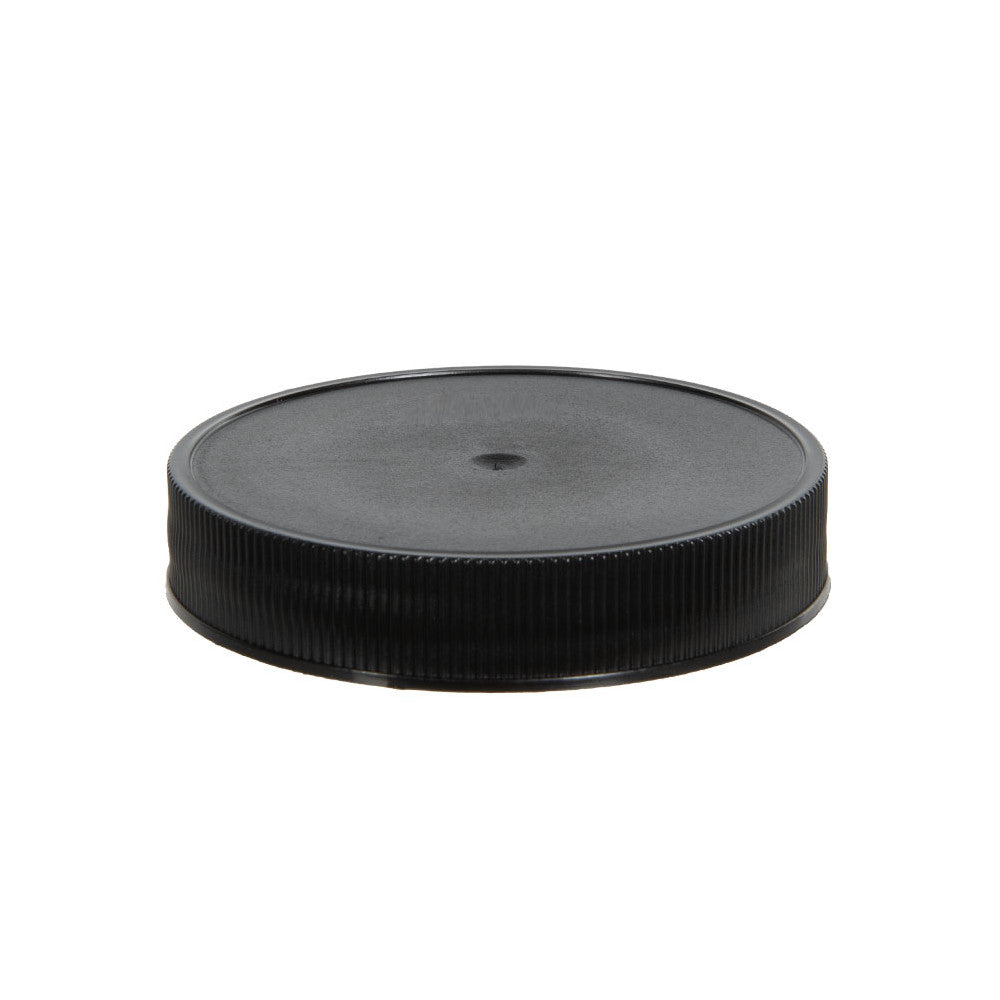 Sample- 58-400 Black RM Polypropylene Caps w/ PE Foam Liner