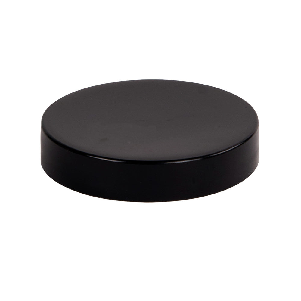 58-400 Black Plastic Caps - Smooth Polypropylene w/ PE Foam Liner
