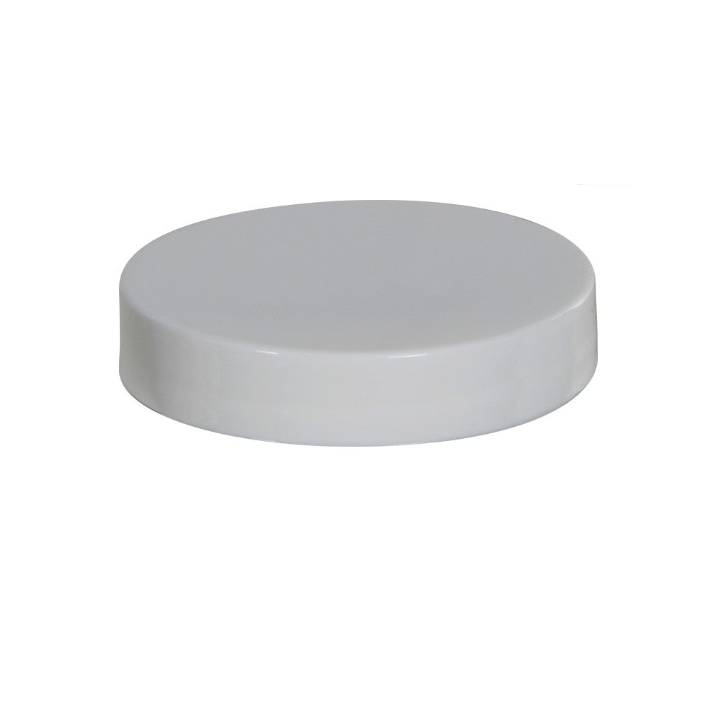 58-400 White Plastic Caps - Smooth Polypropylene w/ PE Foam Liner