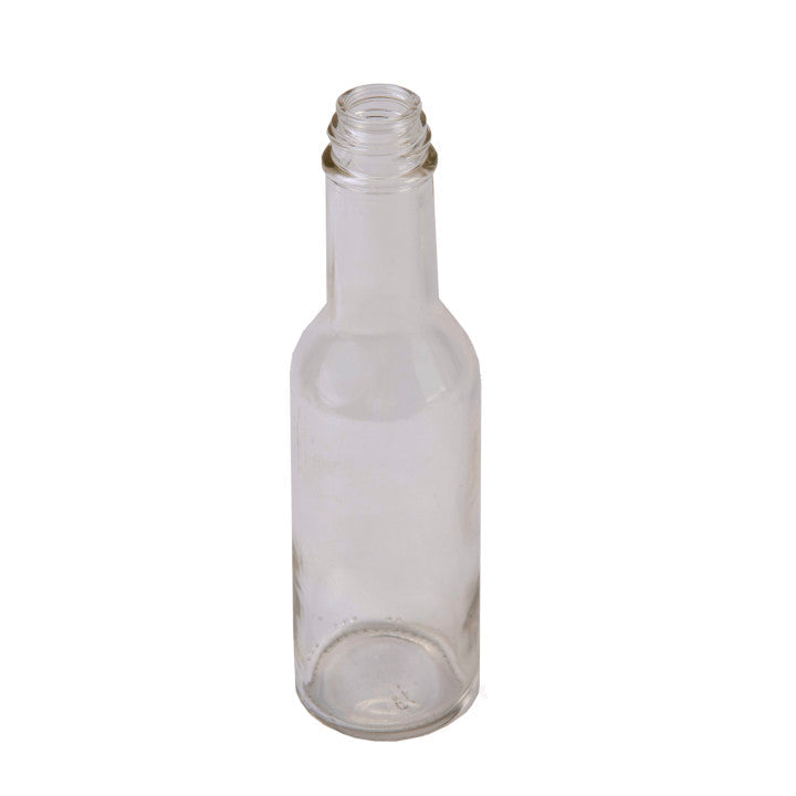 Sample- 5 oz Clear Glass Hot Sauce Bottle w/ 24-414 Finish (12/Case)
