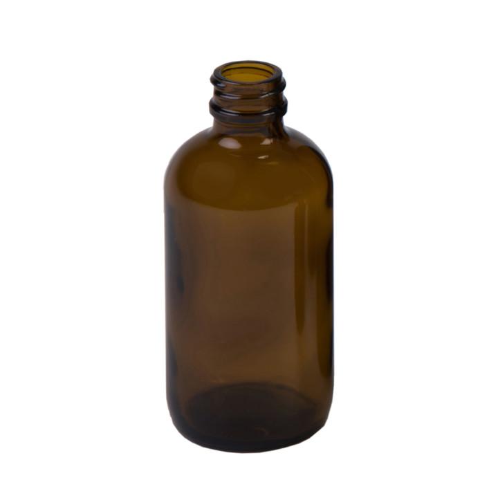 Sample- 8 oz Amber Boston Rounds w/ 24-400 Finish (12/Case)