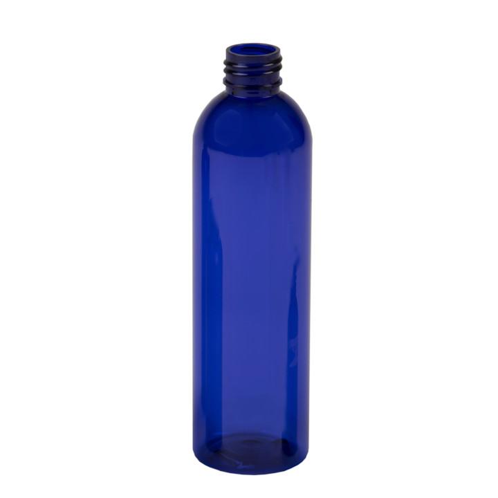 Sample- 8 oz Cobalt Blue PET Plastic Cosmo Round w/ 24-410