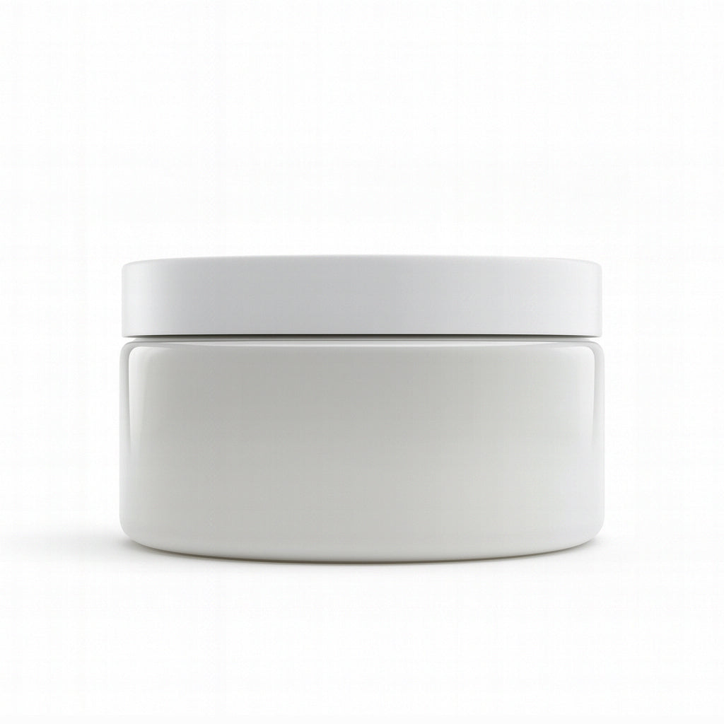 8 oz White PET Straight Side Jar w/ 89-400 White Smooth Cap