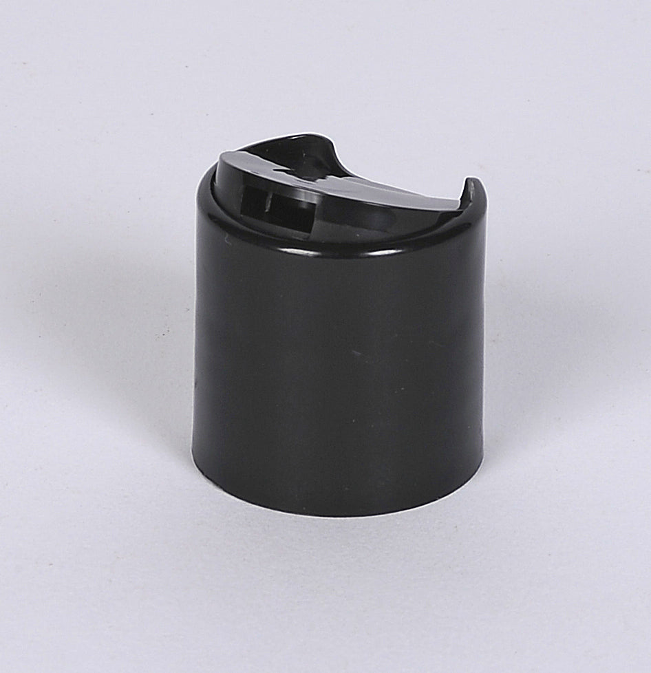 Sample- 24-410 Black Polypropylene Disk Top Caps
