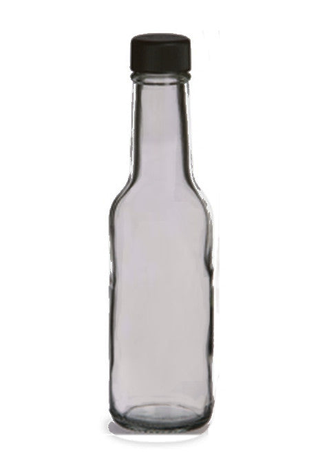 Sample- 5 oz Woozy Bottles w/ 24-414 Black RM Polypropylene Caps w/ PE Foam Liner (12/Case)