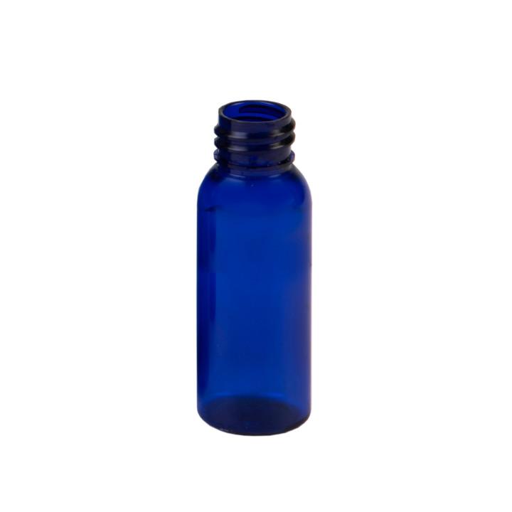 1 oz Cobalt Blue PET Plastic Cosmo Round w/ 20-410