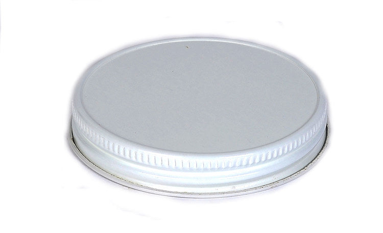 48-400 White Metal Cap with Plastisol Liner