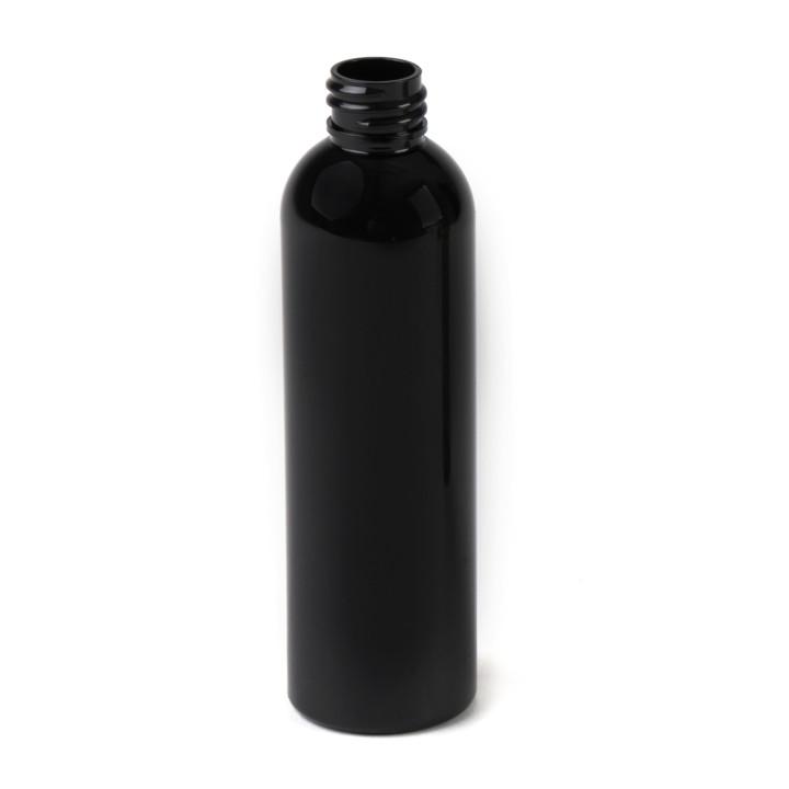 8 oz. Black PET Cosmo Round Bottle with 24/410 Neck (Cap Sold