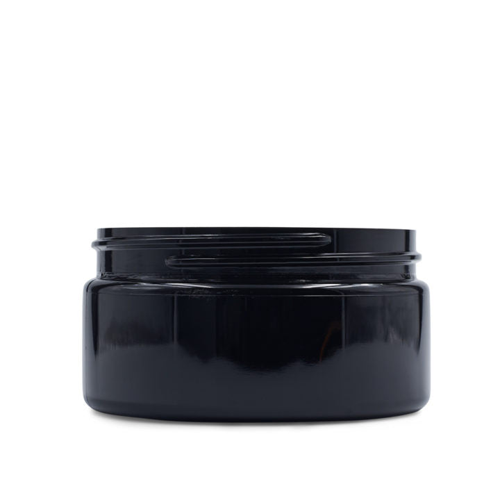 8 oz Black Plastic Jars - PET Straight Sided w/ 89-400